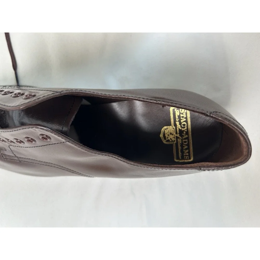 NWOB Stacy Adams Classic Madison Brown Leather Cap Toe Oxford Shoes USA Men's 10